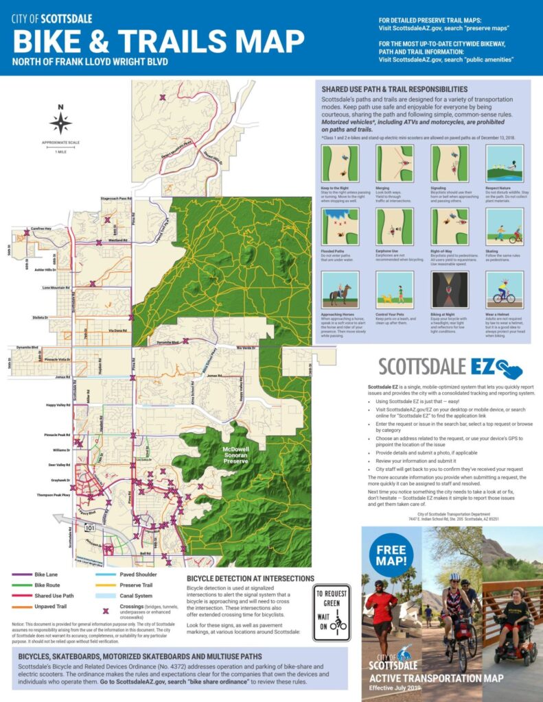 City of Scottsdale Bike Trails Map North of Frank Lloyd Wright 1 Scottsdale's Commercial Real Estate Meets Healthy Lifestyles